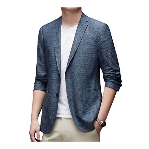 Blazers casuais masculinos, casaco esportivo leve, respirável com dois botões, com bolso, negócios,