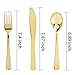 WDF 120 Pieces Gold Plastic Silverware - Disposable Flatware Set - Heavy Duty Plastic Cutlery - Silverware Includes 40 Forks, 40 Spoons, 40 Knives for Party/Wedding/Birthday/Valentine's Day