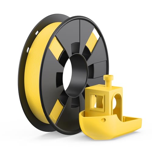 Image of High Speed PLA Filament 1.75mm for 3D Printer, 250g 3D Printer Filament, Dimensional Accuracy ±0.02mm, Clog-Free, Smoothly Feeding, Tangle-Free (Yellow)