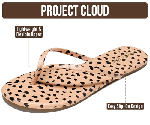Image of Project Cloud Flip Flops for Women Footwear- Lightweight and Memory Foam Insole Sandals for Women 2026 - Durable Non-Slip Beach Essentials Flats for Women Sandals (Foundations)