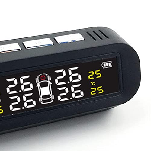 zalati Autoreifendrucküberwachung mit 4 versteckten Sensoren, eingebautem TPMS, drahtlosem Solar-Reifendrucküberwachungssystem