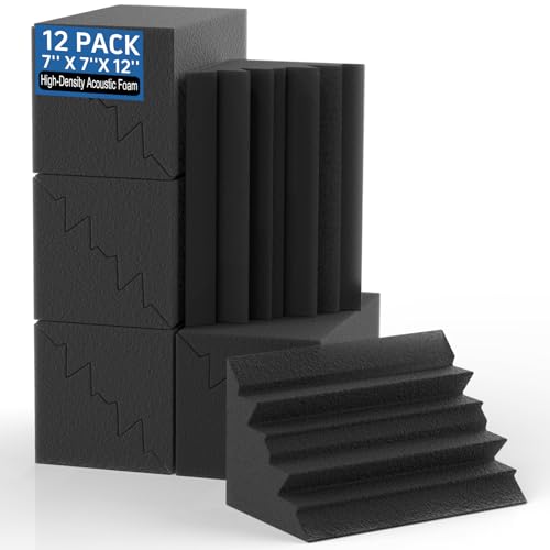 12 Pack Bass Trap Acoustic Foam Panels