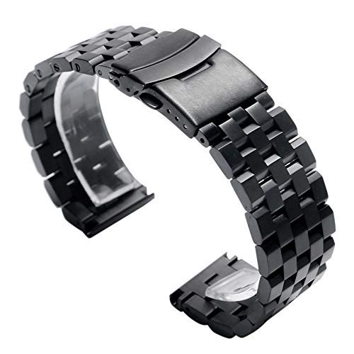 Bracelet de montre 20mm acier inoxydable avec boucle déployante de sécurité solide