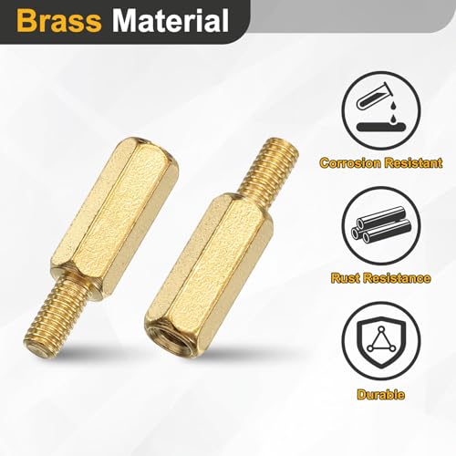 Image of uxcell 15Pcs Male to Female Thread Spacer Screws, M3 x 12mm + 6mm Brass Hex Standoff Screws PCB Motherboard for Drone Quadcopter, Computer and Circuit Board