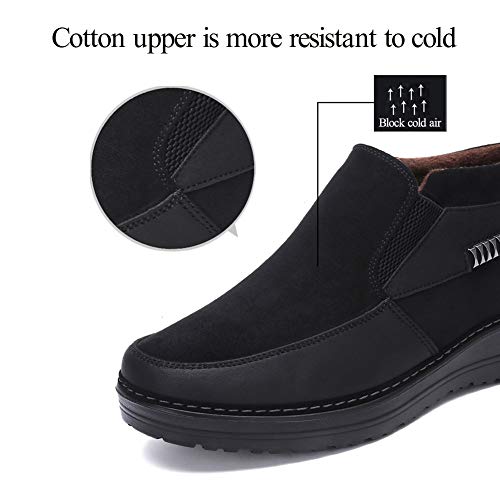 Men's Snow Boots Moccasins Slippers Plush Loafers Warm Lined Driving Indoor Outdoor Winter Non-Slip Elderly Walking Sneaker Shoes2