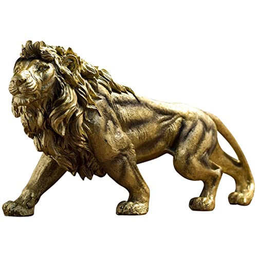 14 Inch Lion Statue Figurine Sculpture Collectible Gifts For Lion Lover Office Home Decor Desk Accessories Decoration Garden Figurines Outdoor Decor #TOP4