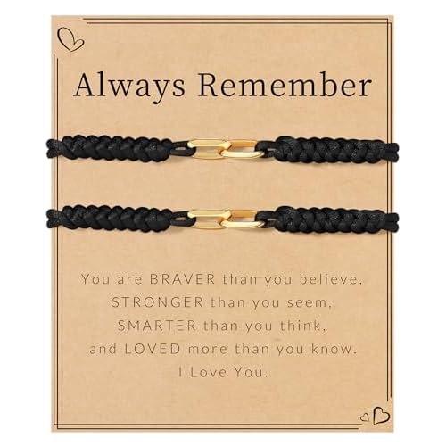 Matching Bracelets for Bf and Gf String Bracelet Friendship Bracelets for 2 Birthday Gifts for Women Romantic Gifts for Her Black&Black Paper Clip