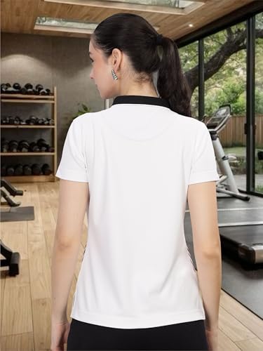Image of STELLERS Women's Half Sleeve Active Wear Polo T-Shirt| Feather Touch Feel | Regular Fit | Odour Resistant | Anti-Static | Wrinkle Free | Quick Dry | Stretchable | Lightweight | Sweat-Proof