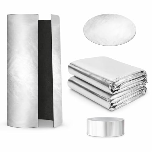 Upgraded Water Heater Insulation Blanket 76'x48', Pre-Oxidized Fiber for Energy Savings, Soft Tight Fit, Easy to Cut & Install, with 25.5' Round Top Spacer & 16FT Foil Tape, Fits 40-80 Gallon Tanks
