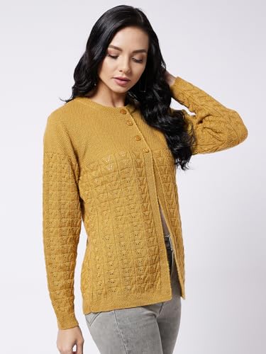 Image of Modeve Self Design Round Neck Casual Women Sweater||Winterwear||