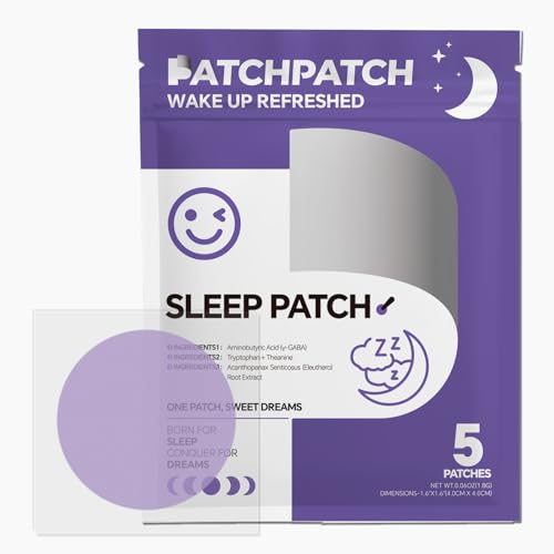 Sleep Patches with GABA and Other Natural Ingredients. Long-Lasting Night Comfort for Men & Women, 5 Patches.