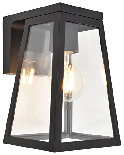 Preisvergleich Produktbild LUTEC LED Solar Außenwandleuchte Fia,Wandleuchte aus Aluminium in Schwarz,Außenleuchte,klassische Außenlampe,inkl.Leuchtmittel,Dämmer... Schalter