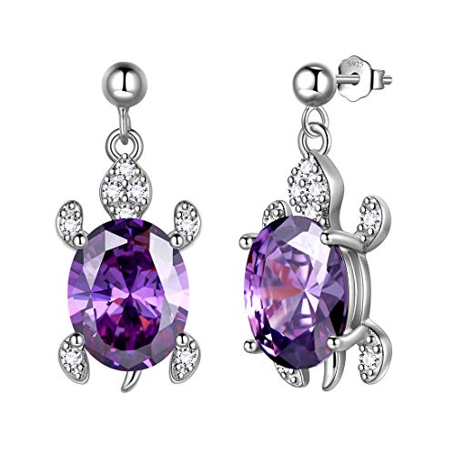 Aurora Tears Purple Turtle Dangle Earring Earrings Stud Drop Sea Animal Turtle Birthday Jewelry Gift