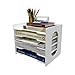 Natwind 5-Tier 10”x12” Scrapbook Desk Organizer,Paper Organizer,File Organizer,Letter tray,Paper Sorter,White File Holder for Home Office, School Classroom
