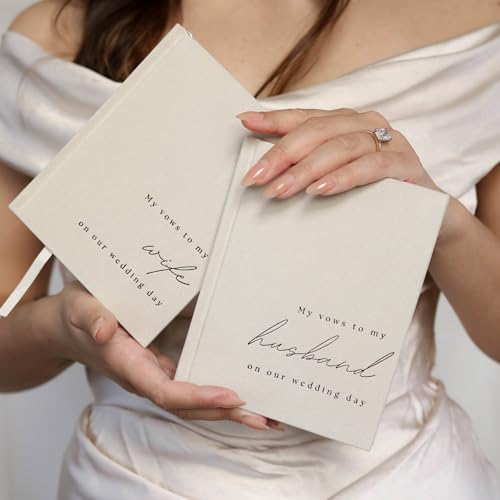Image of Wedding Vow Books His and Hers 2 Pack Linen Hardcover Vow Book Set
