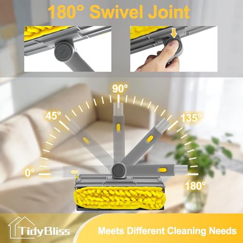 TidyBliss 77” Ceiling Fan Blades Cleaner Duster with Extension Pole, Extendable Flexible Dust Cleaning Brush, Reusable Chenille Mop for Baseboard Wall Floor Blinds Cobweb by TidyBliss - Image 5