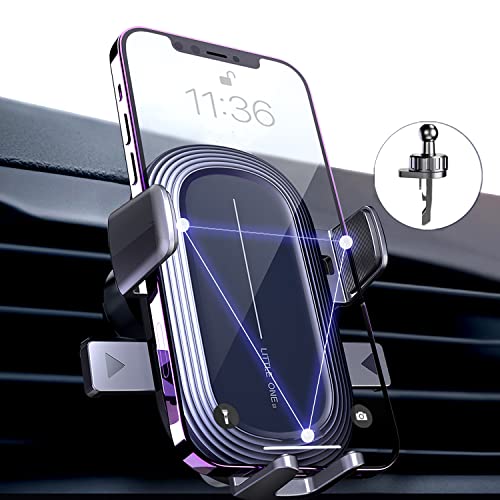 powerland Soporte Telefono Coche, Universal Sujeta Movil Coche Clip de Gancho Mejorado para Rejilla del Aire Ventilación, 360° Rotación Porta Teléfono Coche con iPhone 13/12 Pro MAX XR, Samsung y Más Cover
