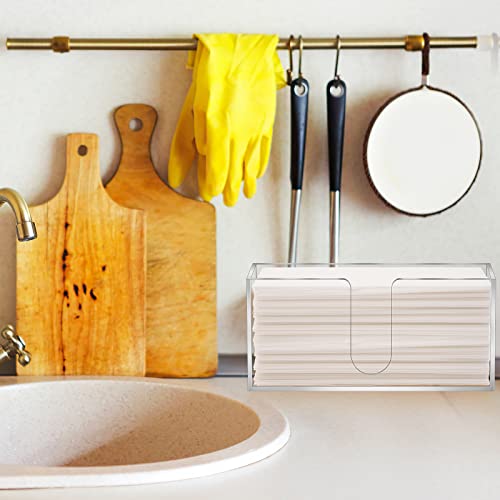 2Pack Acrylic Countertop Paper Towel Dispenser, Folded Paper Towel Dispenser Clear Trifold Napkin Holder, Suitable For Z-Fold, C-Fold Or Multifold Trifold Paper Towels For Bathroom Toilet And Kitchen #TOP5