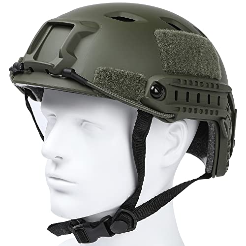 Airsoft Helmet MH Style ABS Material Military Helmet Tactical Helmet for Paintball Wargame (BJ-Army Green)