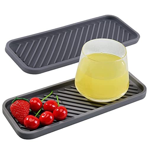 Lohofrnny Lot de 2 Porte Eponge en Silicone, Support D'évier de Cuisine en Silicone, porte-éponge antidérapant, Organisateur d’évier en Silicone pour Savons, éponges, Brosses (Gris) Cover