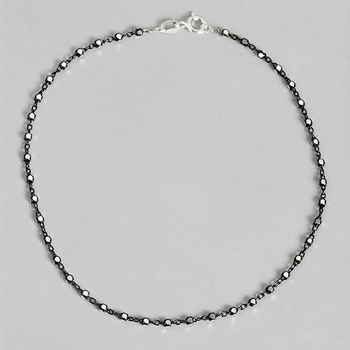 Image of ZAVYA 925 Sterling Silver Anklet | Rhodium Plated Precious Cubic Zirconia Women Chain Anklet | Gifts For Women & Girls | With Certificate of Authenticity and 925 Hallmark