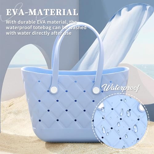 Beach Bag Rubber Tote Bag, Waterproof Washable Proof Travel Bag for Women Handbag for Sports Beach Market Pool3