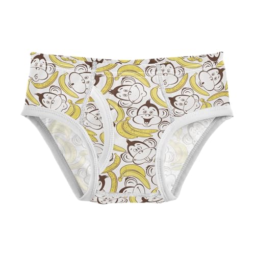 Boys' Underwear Cotton Little Boys Orangutan Monkey Banana Briefs Soft Toddler Underwear 2T-8Y