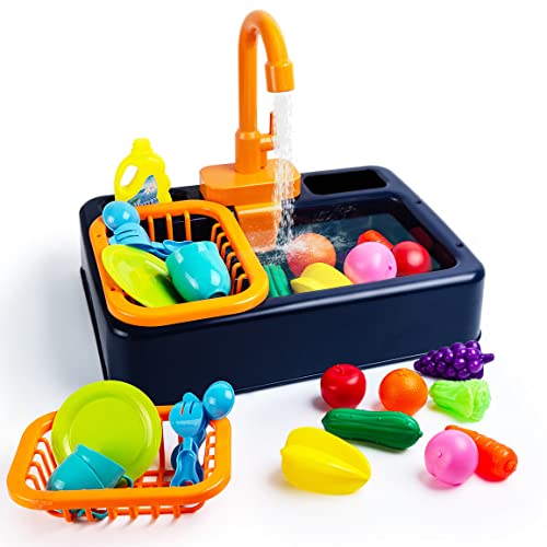 Küchenwaschbecken Spielzeug für Kinder Talend Spielen Küche Spielzeug Electric Spülmaschine Spielzeug mit Automatik Wasserkreislaufsystem Pädagogisches Spielzeug Geschenke für Kinder Mädchen Jungen Cover