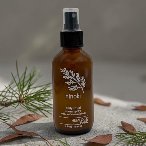 Image of Hemlock Park Hinoki Botanical Mist Room + Linen Spray | 4 oz Glass Bottle | Made in USA