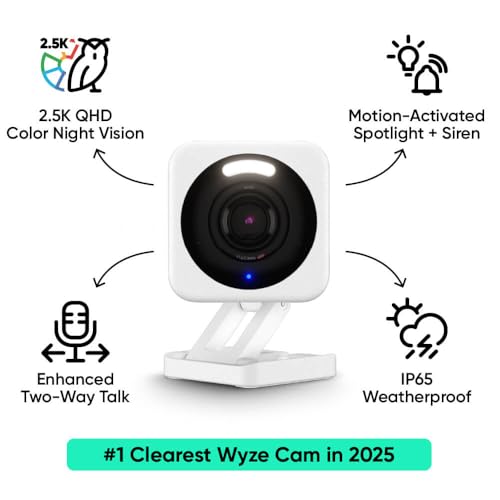 WYZE Cam v4 (Latest Model), 2.5K AI Security Camera, Indoor/Outdoor Cameras for Home Security, Baby Monitor & Pet Camera, Vibrant Color Night Vision, No Subscription Required, Free Expert Help - Image 3