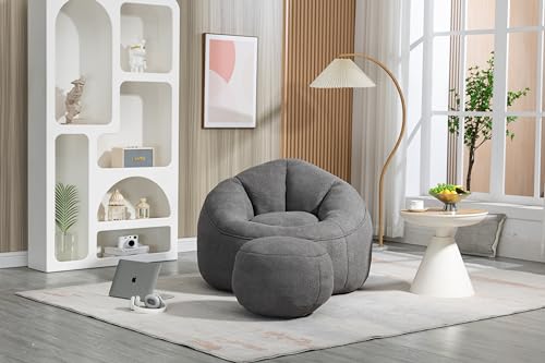 Bean Bag Chair Microfiber Fluffy Bean Bag Chair with Foot