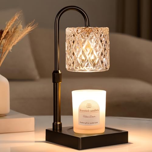 Hong-in Black Candle Warmer Lamp with Timer -Dimmable Adjustable Height Wax Melt Warmer for Jar Candles,Vintage Home Decor with Elegant Clear Glass,Birthday Gifts for Women, Mom, Friend, Sister by Hong-in - Used condition - US$23.81