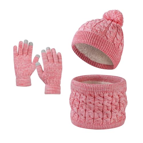 Écharpe et gants ensemble bonnet enfant chaud et épais avec tour de cou