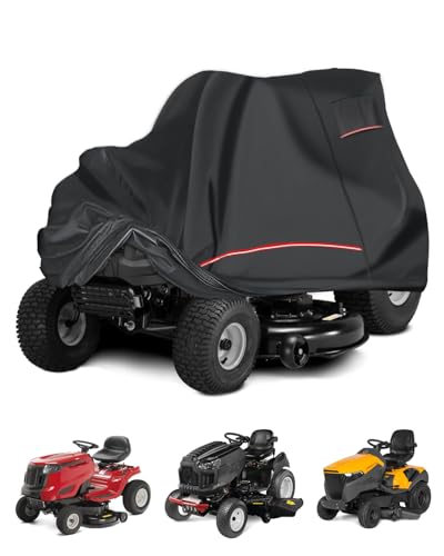 CEMOFE 420D Housse de Tracteur Imperméable Bache Protection Tondeuse Autoportée Bâche Tracteur Tondeuse Extérieur Anti-UV avec bande Réfléchissante et Boucle...