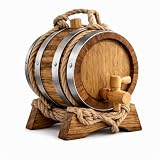 Bodega75 Oak Aging Barrel with Stand & Spigot – Mini Whiskey/Wine Barrel for Home Aging – Available in 3, 5, 10 L (Old Style, 5L)