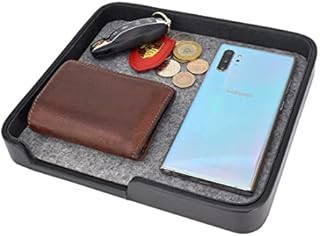 Connected Essentials Black Valet Tray 21x23cm | Bedside Organiser and Catchall | Practical Organiser Storage Box | CEG-40 Pocket Park