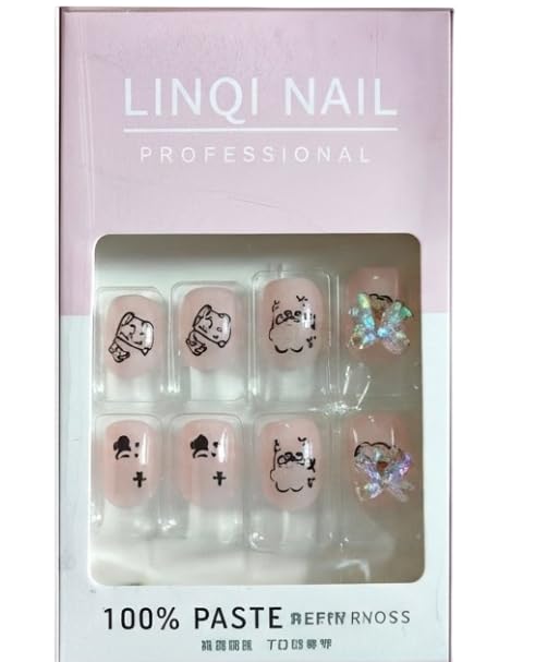 Reusable Press On Nails for Women | Glossy Fake Nails Set | Salon Finish Artificial Nails | Easy Stick On Nails with Strong Hold | Nail Extension for Party, Wedding