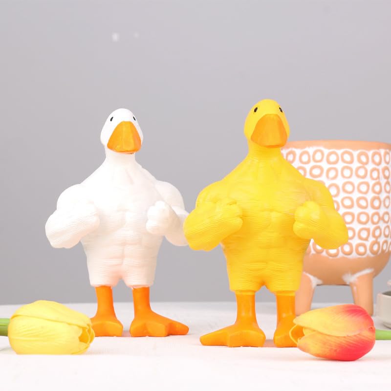 Estatua de Pato Musculoso Amarillo para Decoración Hogar miniatura 4