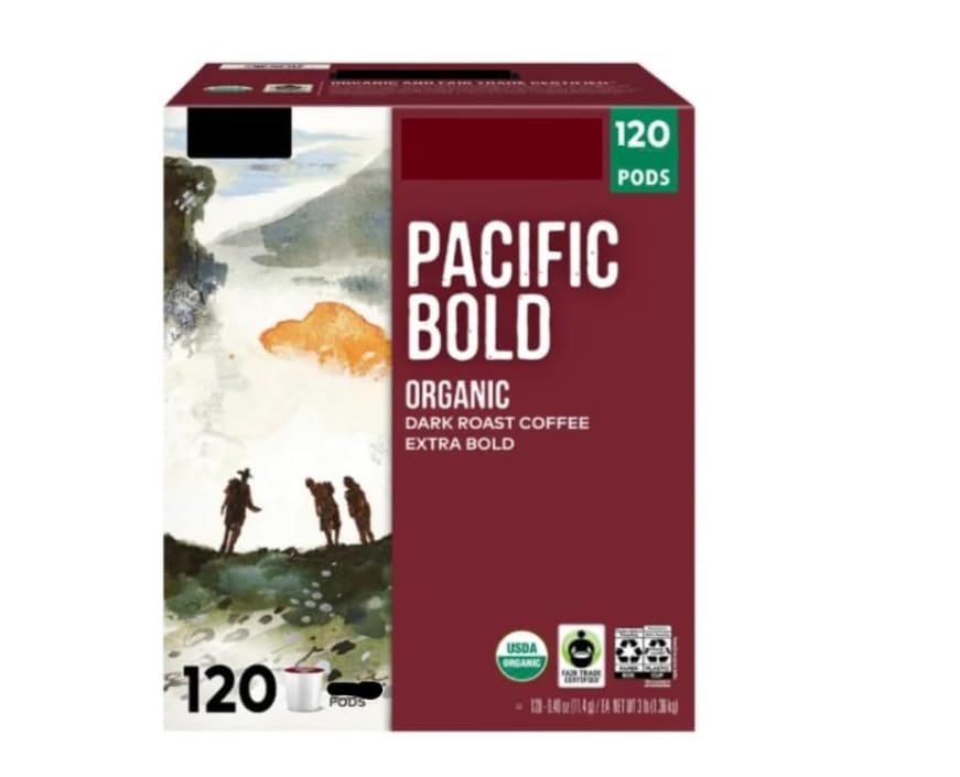 Generic Pacific Bold Roast Blend Coffee, Dark Roast, Coffee Pods, 120 Count Value Box (Packaging May...