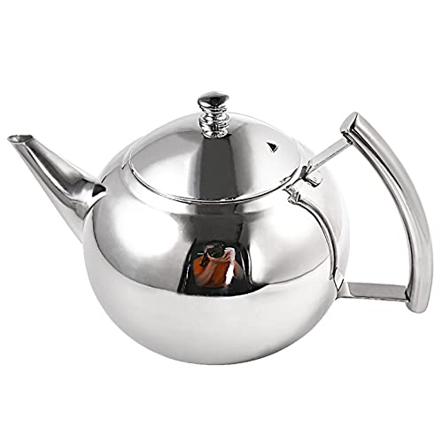 Newness Tea Pot [Small, 33 Ounces(1.0 Liter)], Polished Stainless Steel Teapot with Lid, Tea Kettle for Home, Teapot with Tea Filter