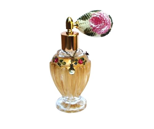Vintage Gold Glass Perfume Bottle with Atomizer Bulb - Elegant Victorian Decor for Bedroom & Powder Room Gifts for Women
