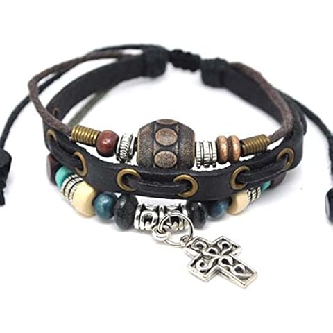 4030146 Leather Cross Bracelet Christian Jesus Religious Jewelry Cover
