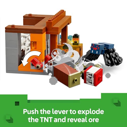 LEGO Minecraft The Armadillo Mine Expedition - Interactive Toy with Cave Spider and Wolf Figures, plus a TNT Function - Gaming Gift for 8+ Year Old Boys & Girls - 21269 - Image 3