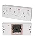 Price comparison product image K M Electronics® Single 1 Gang to 3 Gang Way Switched 13A Plug Socket Converter INC Back Box