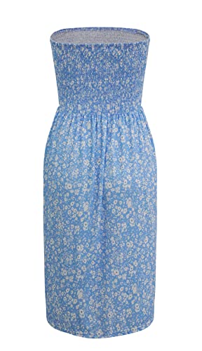 Image of Zyyfly Strapless Dress for Women Summer Beach Boho Smocked Tube Top Dress