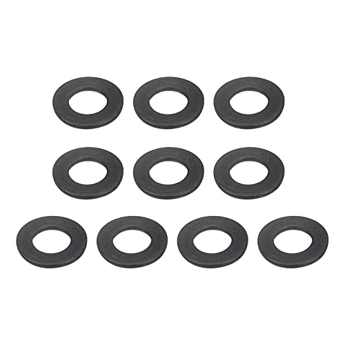 uxcell Carbon Steel Flat Washer Fits M10 Bolts, 25pcs M10 x 20 x 2mm Black Oxidized Grade 8.8 Alloy Steel Fasteners for Mechanical Industry