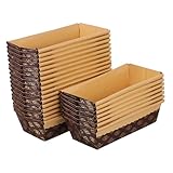 Sosoport 25Stücke Praktische Toast Tabletts Rechteckige Backbecher Ölfest Wiederverwendbare Kuchenformen für Öfen Kühlschränke und Gefriergeräte für Hochwertige Backwaren