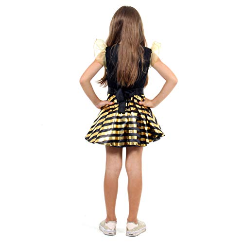 Fantasia Abelha Rainha Infantil 933450-P, Preto/Dourado, Sulamericana Fantasias