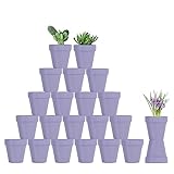 Sderoq Blumentöpfe aus Ton, 7,6 cm, mit Ablaufloch, für Sukkulenten, Kakteen, Blumentöpfe Ideal für Pflanzen, Basteln, Hochzeitsbevorzugung, DIY-Produktion (Violettblau), 22 Stück