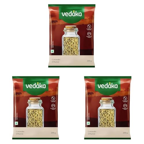Image of Amazon Brand - Vedaka Coriander (Dhania) Seeds, 200g (Pack of 3)